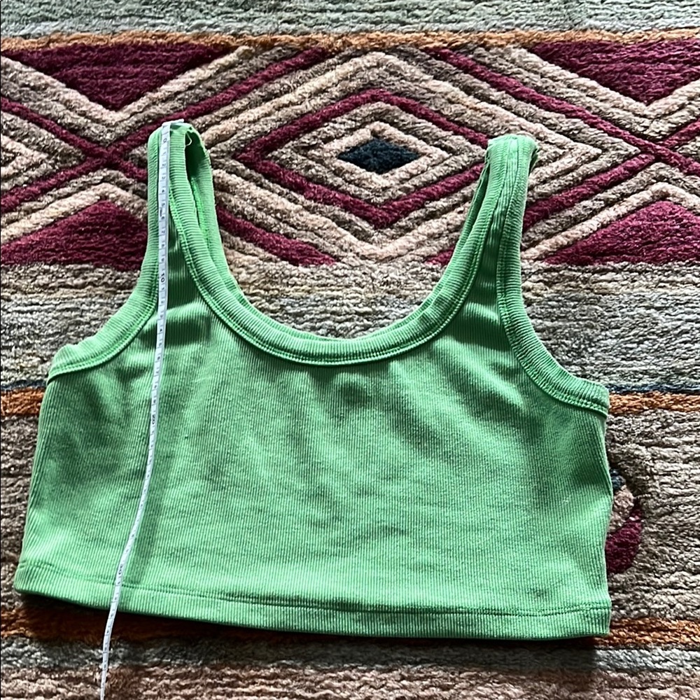 Signature8 Green Crop Tank Top Fitted Style